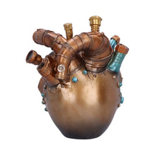 Load image into Gallery viewer, Steampunk Skull Heart Figurine Mechanical Gothic Ornament with Gears &amp; Pipes

