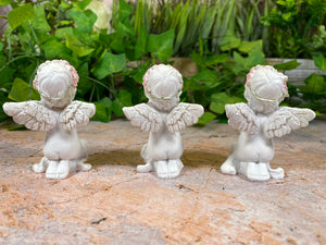 Adorable Cherub Figurines Set of 3 | Resin Angel Statues | Prayerful Cherubim Decor | Boxed Angelic Trio | Spiritual Gift Collection-OsirisTradingUK