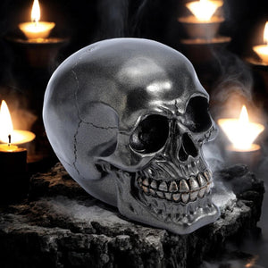 Occult Black Skull Sculpture - Gothic Halloween Home Decor Ornament