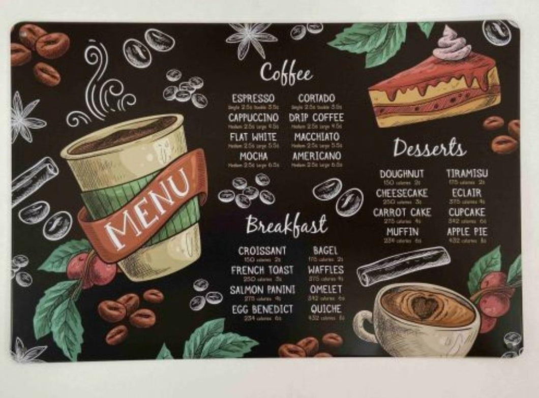 Vintage Café Shop Menu Metal Sign: A Charming Nostalgic Addition to Your Kitchen Decor-OsirisTradingUK