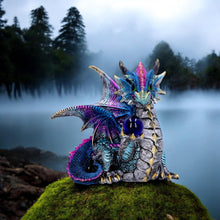Load image into Gallery viewer, Mystical Crystal Ball Dragon Figurine | Fantasy Gothic Dragon Statue | Resin Ornament 15.5cm
