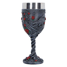 Load image into Gallery viewer, Raven Goblet Gothic Chalice Cup with Stainless Steel Insert Dark Romantic Decor
