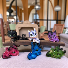 Load image into Gallery viewer, Cute Dragon Figurine Set of 6 Colourful Mini Dragons Fantasy Mythical Creatures
