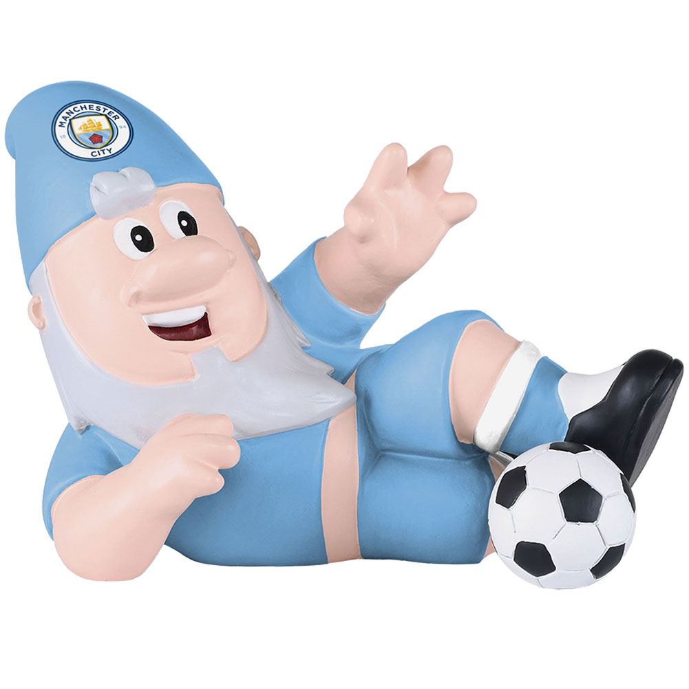 Manchester City FC Sliding Tackle Gnome Team Mascot Figurine Football Fan Ornament