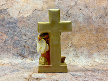 Load image into Gallery viewer, Cherubic Praying Angel Figurine, 12.5cm – Ornate Resin Cross with Grapes, Religious Decor, Spiritual Tabletop Art, Angelic Home Blessing
