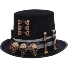 Charger l&#39;image dans la galerie, Voodoo Priest Skull and Bone Top Hat Gothic Fantasy Prop Halloween Costume Accessory
