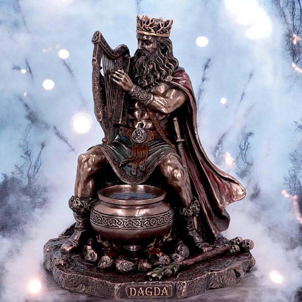 Dagda Tuatha Dé Danann Celtic God Figurine  Irish Myth Bronze Pagan Statue Art