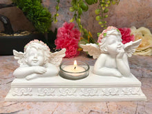 Load image into Gallery viewer, Angelic Cherubs Resin Candle Holder, Elegant Twin Cherub Tealight Stand, Indoor Decorative Angel Figurine, Heavenly Inspired Home Accent-OsirisTradingUK
