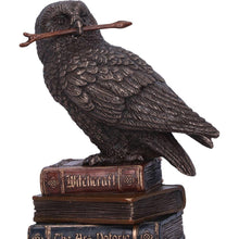 Load image into Gallery viewer, Bronze Spellcraft Witches Familiar Owl on Book Figurine
