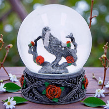 Load image into Gallery viewer, Dark Romance Raven Snow Globe Gothic Rose Ornament Alternative Decor

