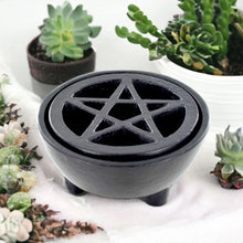Load image into Gallery viewer, Cast Iron Pentagram Incense Burner Spiritual Altar Decor, Wiccan Ritual Tool, Aromatherapy Essential, Meditation Practice, Energy Cleansing-OsirisTradingUK
