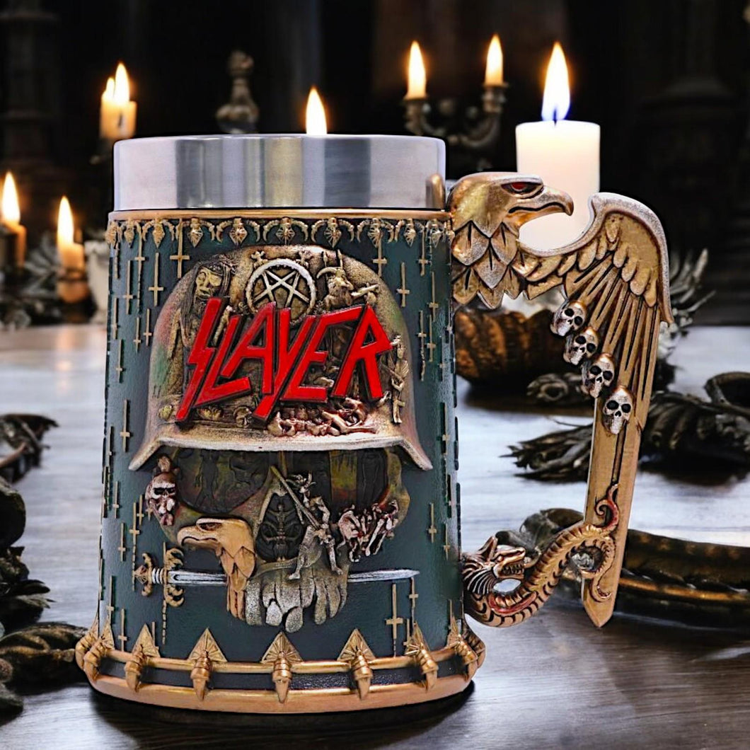 Official Slayer Skull Tankard | Eagle Helmet Logo Mug | Heavy Metal Collectible 16.5cm