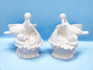 Stork & Newborn Baby Pair Statuettes – Resin New Life Celebration Figures, Charming Baby Shower Gift, Nursery Decor Sculptures-OsirisTradingUK