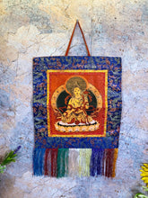 Load image into Gallery viewer, Tibetan Tara Brocade Thangka with Fringes, Traditional Spiritual Art, Meditation Decor, Handcrafted Wall Hanging, 40x28cm-OsirisTradingUK
