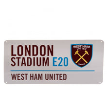Load image into Gallery viewer, West Ham United FC White Street Sign
