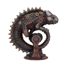 Load image into Gallery viewer, Mechanical Chameleon Steampunk Lizard Figurine 22.3cm | Hand-Painted Bronze Resin Collectible
