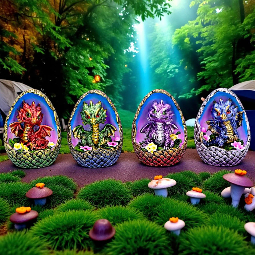 Enchanted Gothic Fantasy Dragon Egg Figurines Blooming Brood Collectible Statue