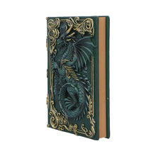 Load image into Gallery viewer, Fantasy Dragon Grimoire Gothic Spell Book Journal with Green Sculpted Cover
