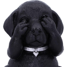 Load image into Gallery viewer, Black Labrador Puppies Three Wise Dog Figurines Pet Decor See No Evil ornament
