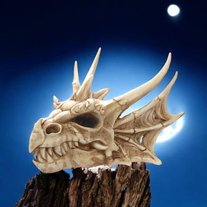 Collectable Dragon Skull Figurine – Gothic Fantasy Resin Sculpture Mystical Statue 22.5cm