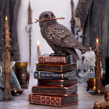 Charger l&#39;image dans la galerie, Bronze Spellcraft Witches Familiar Owl on Book Figurine
