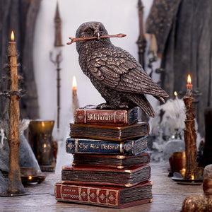 Bronze Spellcraft Witches Familiar Owl on Book Figurine