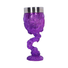 Load image into Gallery viewer, Clear Purple Skull Goblet Dark Fantasy Chalice Gothic Occult Drinkware Macabre Gift
