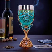 Load image into Gallery viewer, All Seeing Eye Palmistry Chalice Fortune Teller Gothic Altar Goblet Occult  Decor
