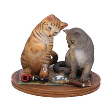 Load image into Gallery viewer, Purrlock Holmes Figurine LP Fantasy Cat Detective Decor Gothic Wiccan Alter Art
