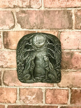 Load image into Gallery viewer, Silver Effect Magical Moon Hares Wall Plaque Pagan Statue Moongazing Wiccan Sculpture Ornament-OsirisTradingUK
