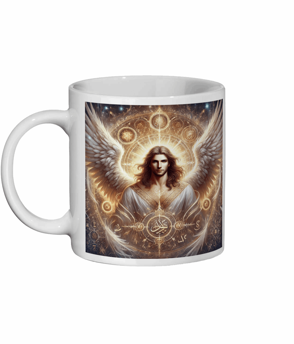 Archangel Jehudiel 11 oz Ceramic Mug | Angelic Spiritual Gift | Inspirational Coffee Mug | Heavenly Design | Christian Religious Mug-OsirisTradingUK