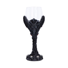 Load image into Gallery viewer, Dark Gothic Baphomet Goblet  Occult Chalice Wine Vasal with Pentagram &amp; Skulls
