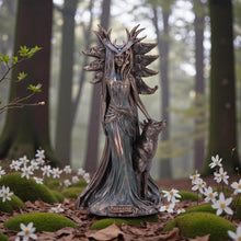 Load image into Gallery viewer, Hekate Goddess Statue Greek Mythology Figurine Triple Moon Deity Pagan Wiccan Ornament
