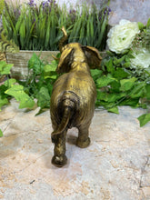 Load image into Gallery viewer, Gold Effect Resin Elephant Statue 24cm Elegant Home Decor Symbol of Strength
