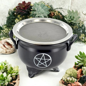 Mystical Pentagram Cauldron Burner, Enchanting Metal Incense Holder, Wiccan Ritual Altar Decor-OsirisTradingUK