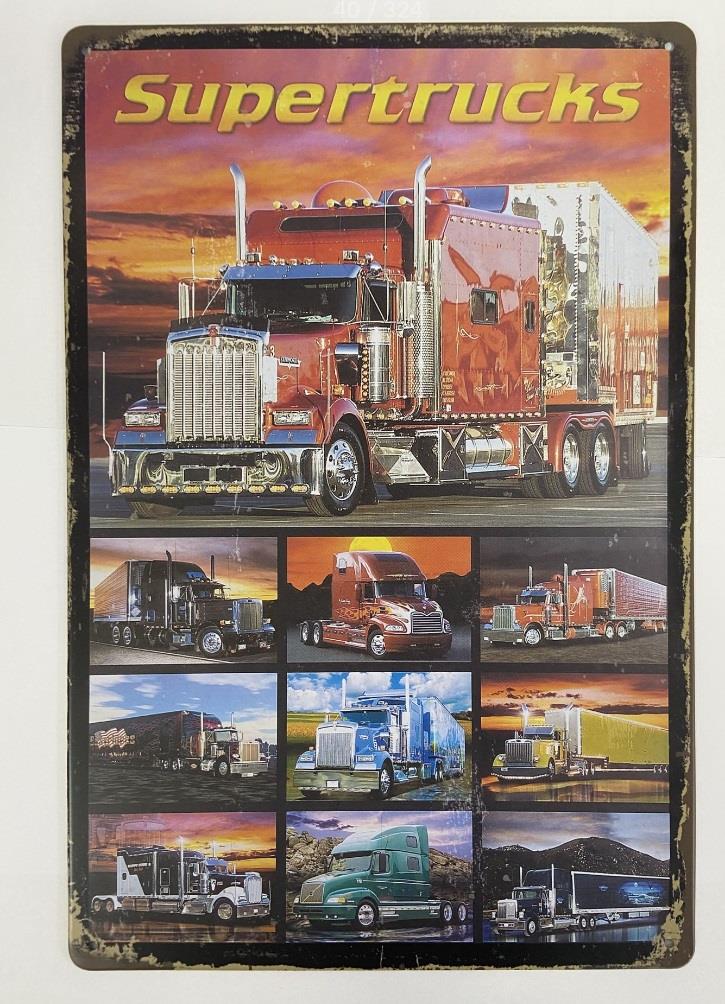 Retro Supertrucks Metal Sign Vintage-Inspired Truck Enthusiast Wall Decor Description-OsirisTradingUK