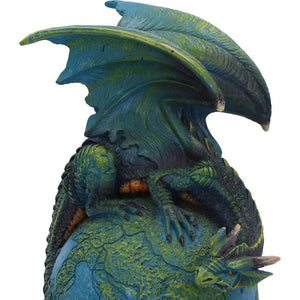 Gothic Earth Dragon Ornament Fantasy Planet Globe Sculpture Nature Guardian