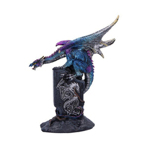 Blue Gothic Dragon Figurine - Fantasy Resin Ornament Statue Home Decor 17.5cm