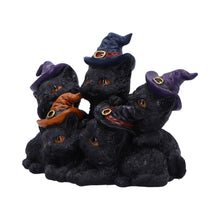 Load image into Gallery viewer, Witchy Black Cats Figurine Familiar Friends Gothic Cat Ornament Wiccan Witch
