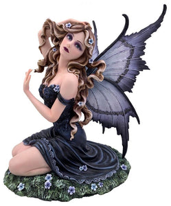 Blue Flower Fairy Resin Figurine - Enchanting Home Decor, Detailed Fantasy Art-OsirisTradingUK