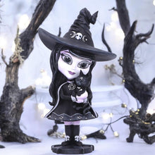Load image into Gallery viewer, Cute Gothic Witch Figurine Spooky Halloween Art Decor Occult Collectible Gift

