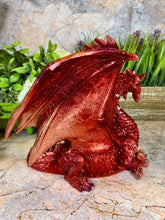 Laden Sie das Bild in den Galerie-Viewer, Mystical Red Dragon | Resin Figurine | 19x17cm | Enchanting Fantasy Ornament | Mythical Home Decor-OsirisTradingUK
