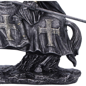 Crusader Templar Warrior Statue Horseback Knight Figurine Medieval Ornament