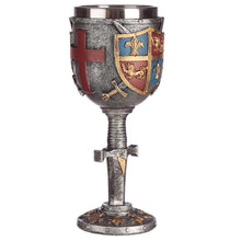 Charger l&#39;image dans la galerie, Knight Templar Goblet Medieval Chalice Crusader Cup Gothic Drinkware Decor 19cm
