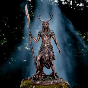 Cernunnos The Horned God Statue 26 cm - Bronze Pagan Decor, Nature Spirit Figurine