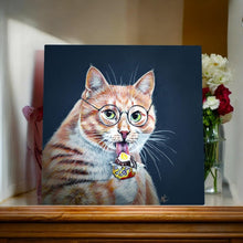 Load image into Gallery viewer, &quot;Colin&quot; Cat Ceramic Art Tile by Victoria Coleman | Ready to Hang 20x20 cm | Wall Art Decor
