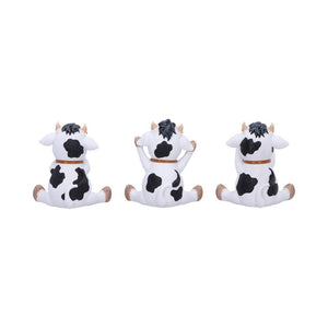 Three Wise Cows Figurine Set See No Hear No Speak No Evil Farm Yard Ornaments