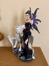 Charger l&#39;image dans la galerie, Mystical Fairy and Dragon Statue | Elegant Gothic Fantasy Figurine Resin | Enchanting Sorceress and Mythical Beast Sculpture | Magic Decor-OsirisTradingUK
