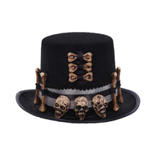 Charger l&#39;image dans la galerie, Voodoo Priest Skull and Bone Top Hat Gothic Fantasy Prop Halloween Costume Accessory
