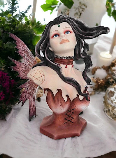 Celtic Goddess Morrigan Bust Figurine Statue